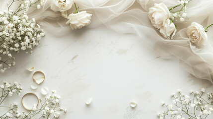 Wall Mural - border background with copy space about marriage 