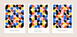 Set of Abstract Geometric Posters, Bright abstract geometric patterns, Vector illustration