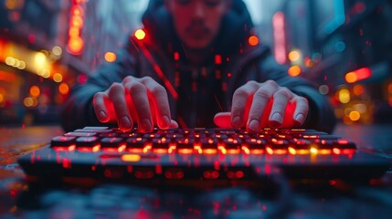 Programmer Typing New Lines of HTML Cod