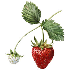 botanical illustration of a strawberry