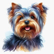Yorkshire Terrier dog portrait isolated on white.