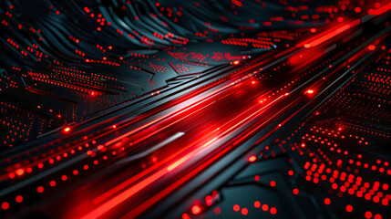 Speed and technology merge in an abstract digital highway, where blue light streaks through the darkness, symbolizing fast-paced data transfer