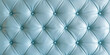 Light pastel blue leather upholster with diamond pattern connected by buttons