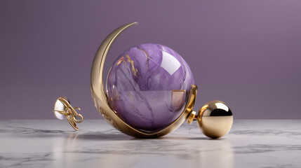 Wall Mural - Purple and Gold Object on Table