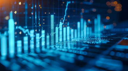 Wall Mural - The Dynamics of Financial Growth: Analyzing the Pulse of the Stock Market Through Digital Technology and Data