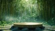 Sustainable Bamboo Podiums for Product Display in Forest