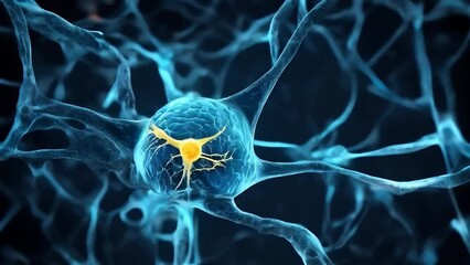 Aufkleber - Background from nerve cells or neural networks with cell activity between each other