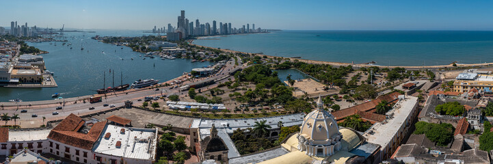 Wall Mural - Drone images of Cartagena, Colombia from above