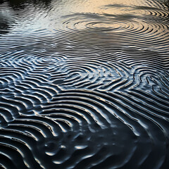 Canvas Print - Patterns of ripples on the surface of a pond. 