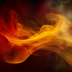 Wall Mural - abstract background with gold and red smoke