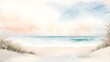 Hintergrundgrafik - Aquarellfarben - Gemälde - Tag am Strand