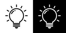 Light Bulb Line Icon Vector In Trendy Style. Idea, Creativity Sign Symbol