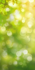 Wall Mural - Luminous Green Bokeh: Abstract Background with Soft Light Circles