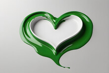 Paint Flowing Heart Shape, No Background, Color Green.
Generative AI.