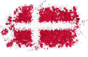 Wall Mural - danish flag with paint splashes