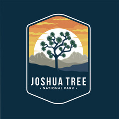 joshua tree national park emblem patch logo illustration