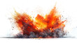 A realistic portrayal of a fiery blast with intricate details of flames and debris captured in mid-explosion