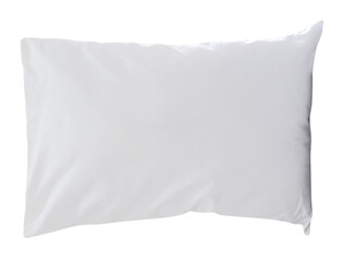 Wall Mural - Front view of white pillow with case after guest use in resort or hotel room isolated with clipping path in png file format