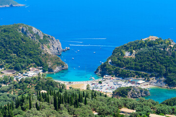 Canvas Print - Paleokastritsa beach on Korfu, Greece