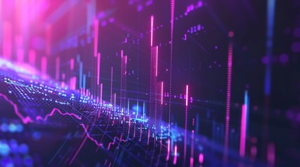 Futuristic financial data stock market chart