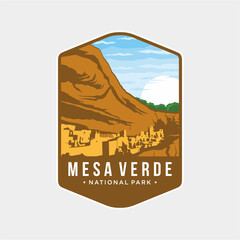 Wall Mural - Mesa Verde National Park Emblem patch logo illustration