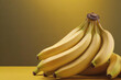 Bunch of bananas on a yellow background.