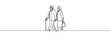 © dariachekman - Continuous one line drawing old man and old woman walking