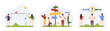 © Iconic Prototype - Choice of easy way, right solution and strategy set. Tiny people choose path and direction on crossroads, take shortcuts to simplify task, thinking on goal achievement cartoon vector illustration