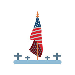 Sticker - memorial day usa flag