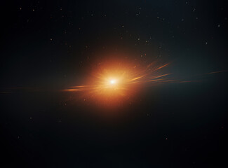 Wall Mural - light flare in the dark space. abstract background with shiny lens glare effect.