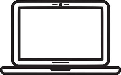 Laptop computer or notebook computer flat icon for apps and websites