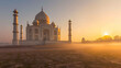 The Taj Mahal is a white marble mausoleum located in Agra, India.