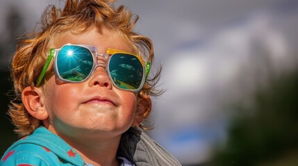 Sticker - Family watching Total Solar Eclipse. Fun and Science concept