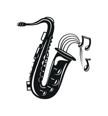 Sticker - jazz saxophone instrument