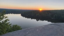 Sunset Over Lake From Jumping Off Rock Overlook