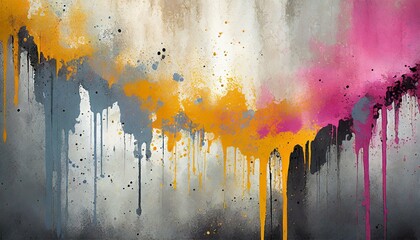 Wall Mural - Illustration of Concrete Wall Texture with dripping paint.
