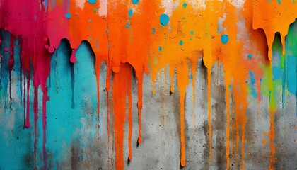 Wall Mural - Illustration of Concrete Wall Texture with dripping paint.
