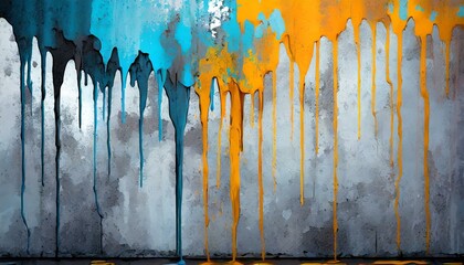 Wall Mural - Illustration of Concrete Wall Texture with dripping paint.
