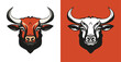 Bull colored head logo icon 011
