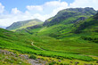 Beautiful lush green Scottish Highlands of Glen Coe, Scotland, UK.
