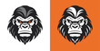 Gorilla colored head logo icon 003