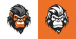 Gorilla colored head logo icon 002