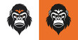 Gorilla colored head logo icon 004