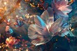 Water Lilies With Magical Lighting.AI Generative, Angel Aura Quartz, Quartz Background, Crystal Diamond, and Angel aura Quartz Background


