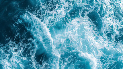 top view of pure blue ocean water waves