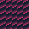 Faded Layered Structure Seamless Pattern Trend Vector Noir Purple Abstract Background. Pink Black Halftone Geometric Art Illustration. Endless Graphic Futuristic Abstraction Wallpaper Dot Work Texture