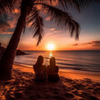 © Kokhanchikov - Romantic lesbian couple on beach at sunset