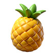 pineapple 3d fruit icon isolated on transparent background