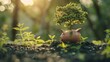 A tree growing from a piggy bank, financial growth