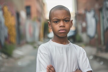 Wall Mural - Young troubled teen delinquent boy on a street